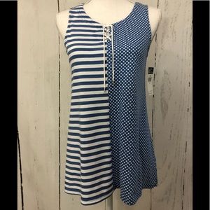 Chaps Sleeveless Lace-Up Cotton Top